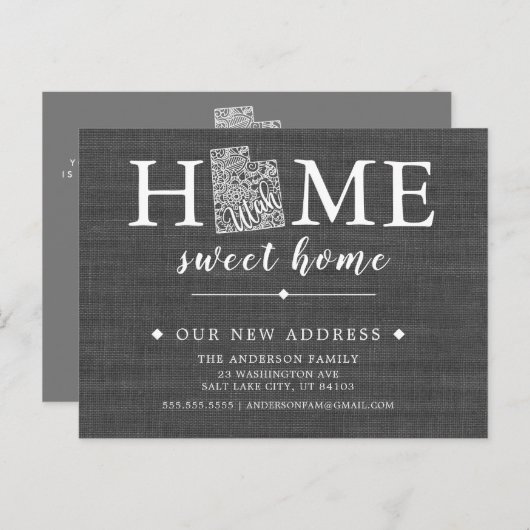 UTAH State Moving Aankondiging Post Kaart (Voorkant / Achterkant)