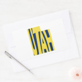 Utah State Name Word Art Yellow Rechthoekige Sticker (Envelop)