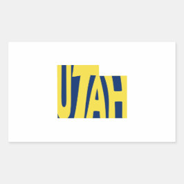 Utah State Name Word Art Yellow Rechthoekige Sticker