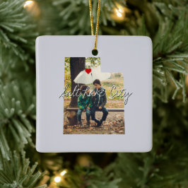 Utah State Photo insert and town name Keramisch Ornament