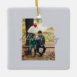 Utah State Photo insert and town name Keramisch Ornament