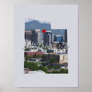 Utah State Photo insert and town name Poster