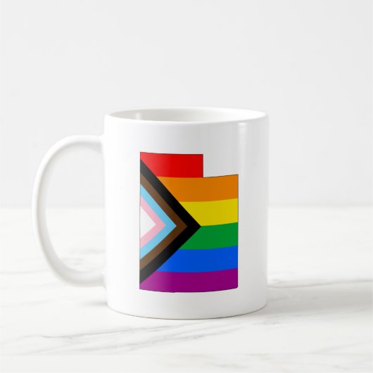 Utah State Pride LGBTQ Progress Pride Koffiemok (Links)