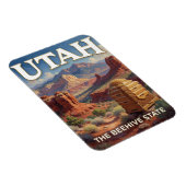 Utah State Pride 🏜️ Rode Felswoestijnformaties Magneet (Rechterzijde)