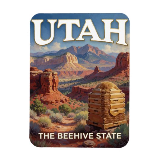 Utah State Pride 🏜️ Rode Felswoestijnformaties Magneet (Verticaal)