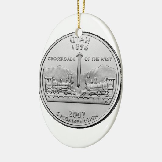 Utah State Quarter Keramisch Ornament (Links)
