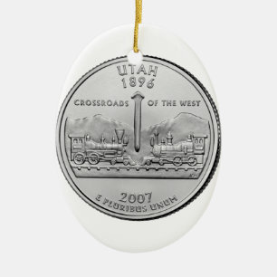 Utah State Quarter Keramisch Ornament