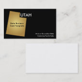 Utah State Visitekaartje Metallic Gold (Voorkant / Achterkant)