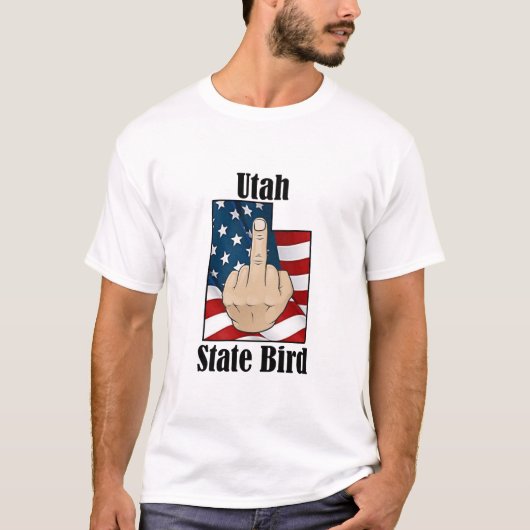 Utah state vogel t-shirt middelvinger (Voorkant)