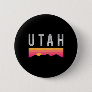 Utah Sunset-bergen Buiten Skiën Berg Fietsen Ronde Button 5,7 Cm