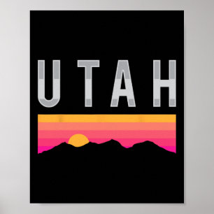 Utah Sunset-bergen Buiten skiën Bergfietsen Poster