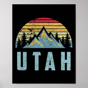 Utah T-shirt - Retro Vintage Bergen Wandelen Natuu Poster