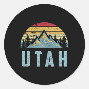 Utah Tee - Retro Vintage Bergen Wandelen Natuur T Ronde Sticker