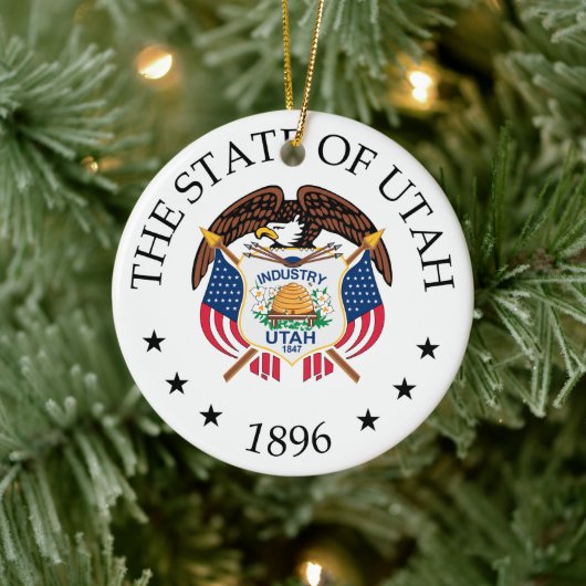 Utah-teken Keramisch Ornament (Boom)