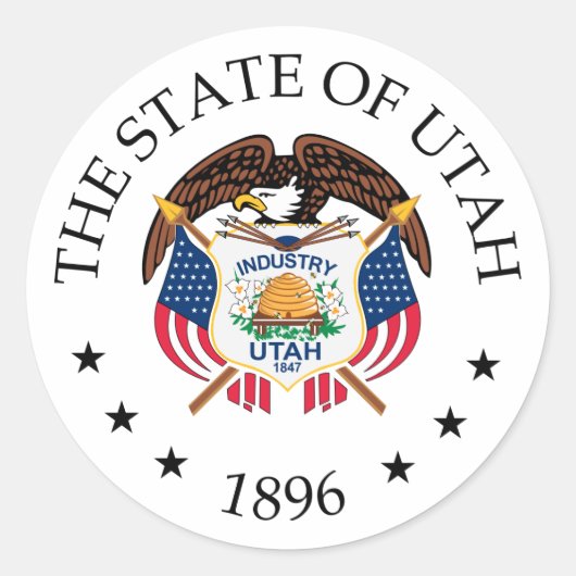 Utah-teken Ronde Sticker (Voorkant)