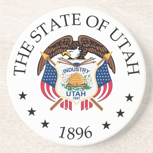Utah-teken Zandsteen Onderzetter (Voorkant)