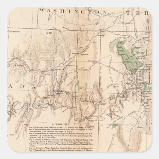 Utah Terr & Mil Dept Vierkante Sticker (Voorkant)