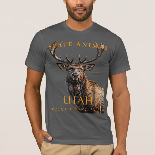 Utah Territory Animal Stunning Mountain Elk T-shirt (Voorkant)