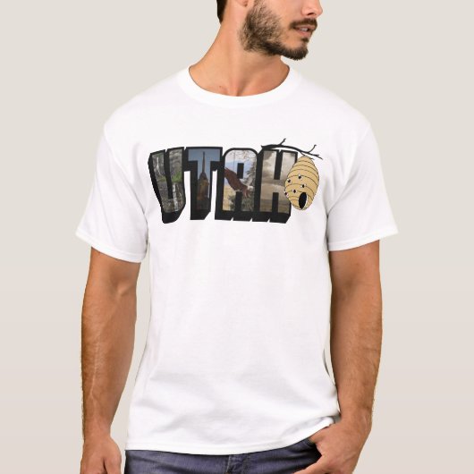 Utah The Beehive State Big Letter T-shirt (Voorkant)