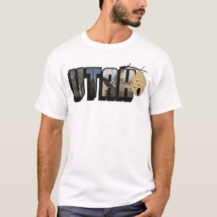 Utah The Beehive State Grote Letter T-shirt