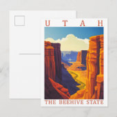 Utah the Beehive State USA Travel Place Briefkaart (Voorkant / Achterkant)