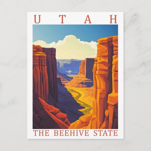 Utah the Beehive State USA Travel Place Briefkaart (Voorkant)