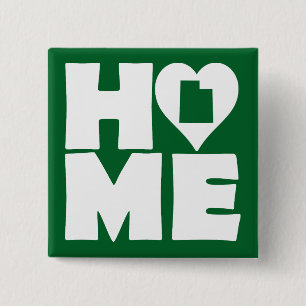 Utah Thuis Hart Staat Knop Badge Speld Vierkante Button 5,1 Cm