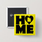 Utah Thuis Hart Staat Knop Badge Speld Vierkante Button 5,1 Cm (Voorkant /achterkant)