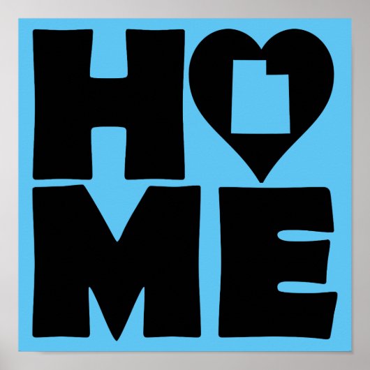 Utah Thuis Hart Staat Poster Bord (Voorkant)