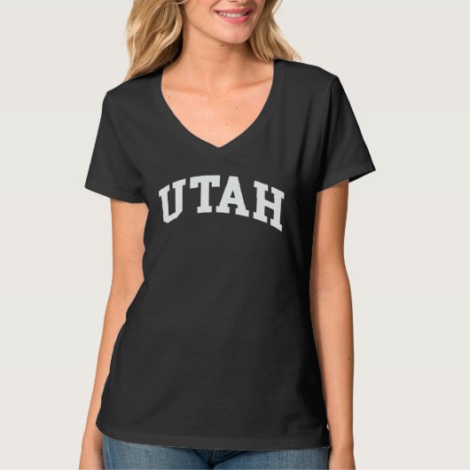 Utah US College Font Proud American USA T-shirt (Voorkant)