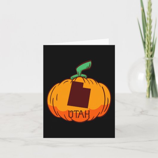 Utah US State Pumpkin Halloween Art Design Herfst Kaart (Voorkant)
