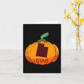 Utah US State Pumpkin Halloween Art Design Herfst Kaart (Gele Bloem)