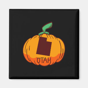Utah US State Pumpkin Halloween Art Design Herfst Magneet
