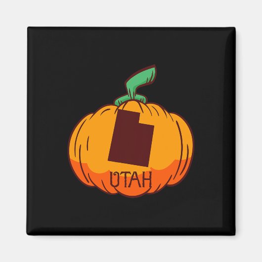 Utah US State Pumpkin Halloween Art Design Herfst  Magneet (Voorkant)