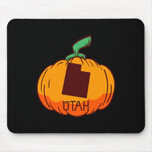 Utah US State Pumpkin Halloween Art Design Herfst Muismat (Voorkant)