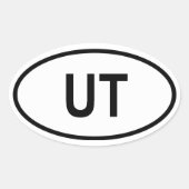 Utah "UT" Ovale Sticker (Voorkant)