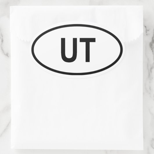 Utah "UT" Ovale Sticker (Tas)