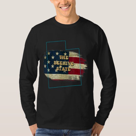 Utah Ut US Flag Motto T-shirt (Voorkant)