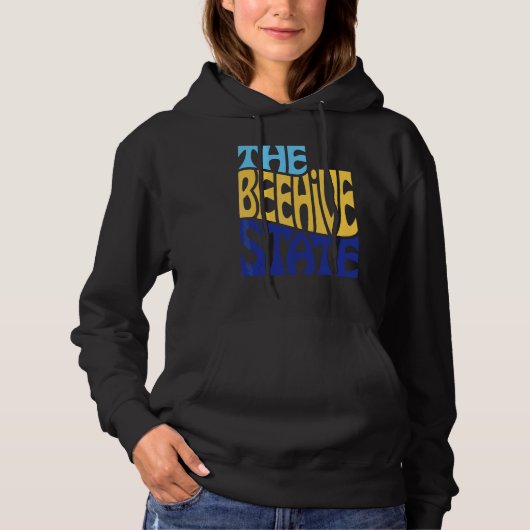 Utah Ut US State Shape Motto Hoodie (Voorkant)