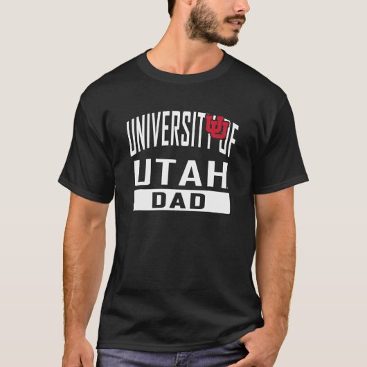 Utah Utes vader universiteit vader zwart officieel T-shirt (Voorkant)