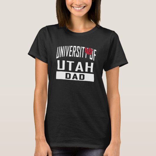 Utah Utes vader universiteit vader zwart officieel T-shirt (Voorkant)