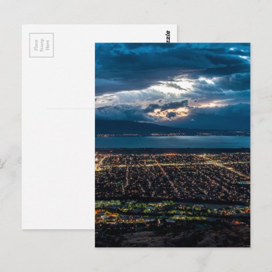 Utah-vallei en provo op zonsondergang briefkaart (Voorkant / Achterkant)