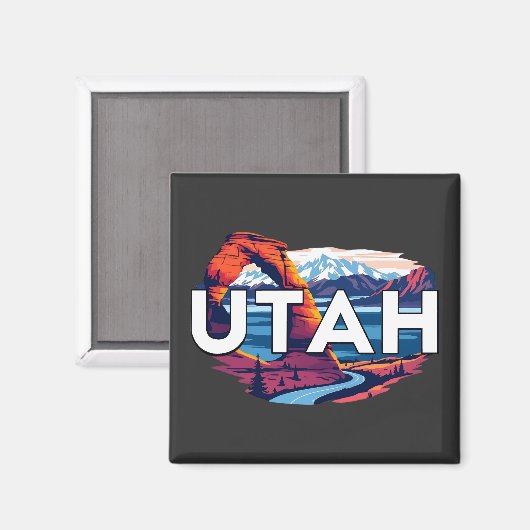 Utah Verenigde Staten Magneet (Voorkant / Achterkant)