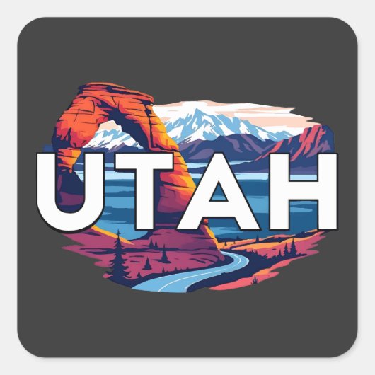 Utah Verenigde Staten Vierkante Sticker (Voorkant)