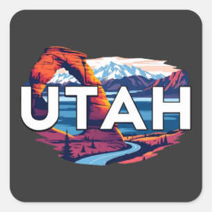 Utah Verenigde Staten Vierkante Sticker