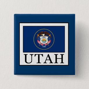 Utah Vierkante Button 5,1 Cm