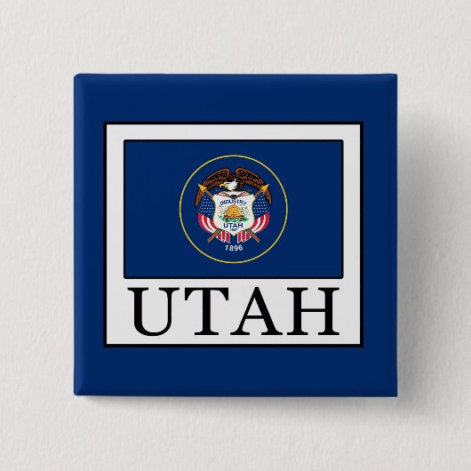 Utah Vierkante Button 5,1 Cm (Voorkant)