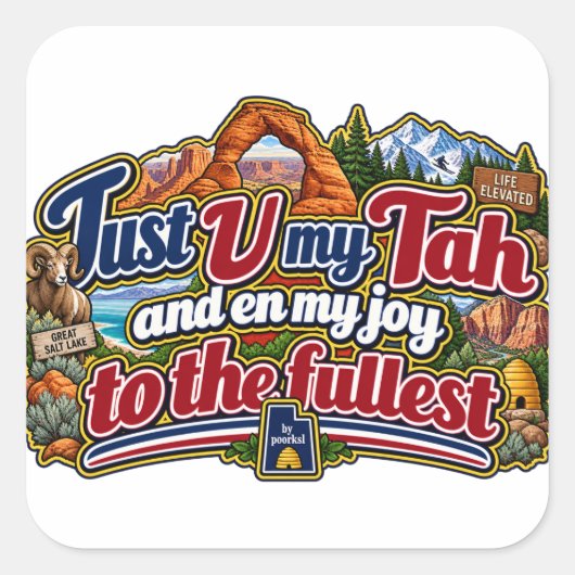 Utah vierkante sticker (Voorkant)
