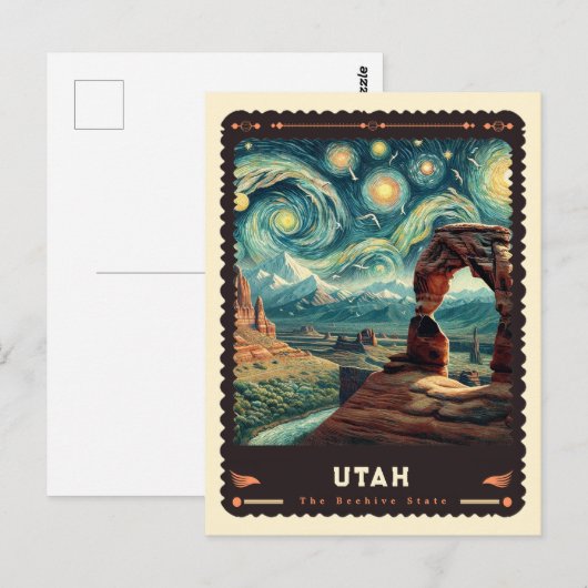 Utah | Vincent van Gogh geïnspireerd Briefkaart (Voorkant / Achterkant)