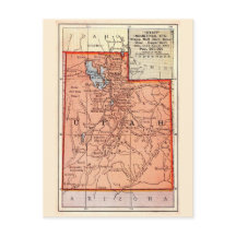 Utah Vintage Kaart Ansichtkaart 